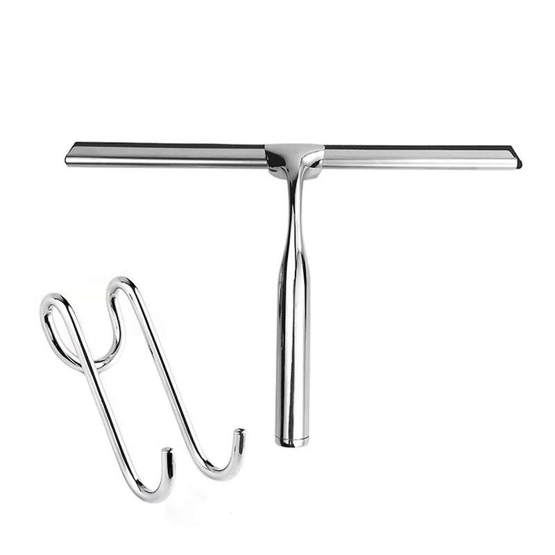 Shower Squeegee and Window Squeegee, Stainless Steel,home Mirrors,adhesive Holder, Shower Door Hook,