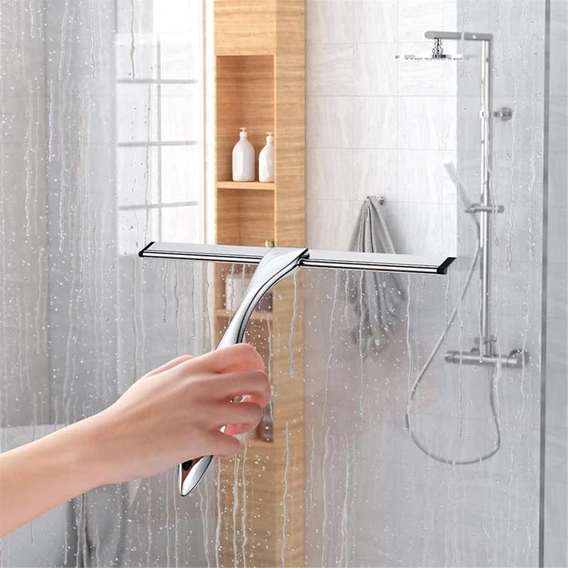 Shower Squeegee and Window Squeegee, Stainless Steel,home Mirrors,adhesive Holder, Shower Door Hook,
