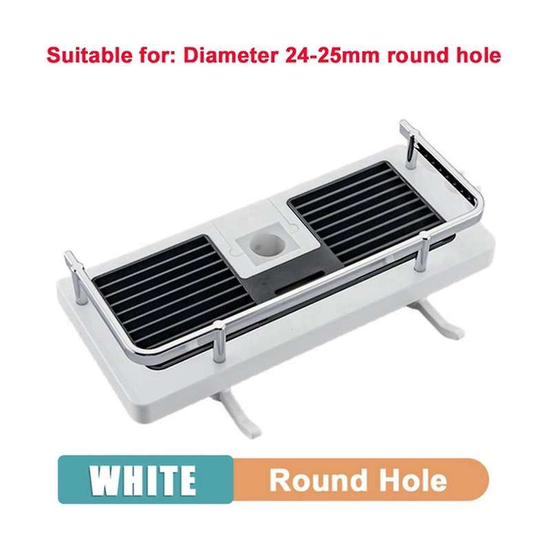 Shower Storage Holder Bathroom Shelf Pole Shelve Shampoo Tray Stand No Drilling Lifting Rod Shower