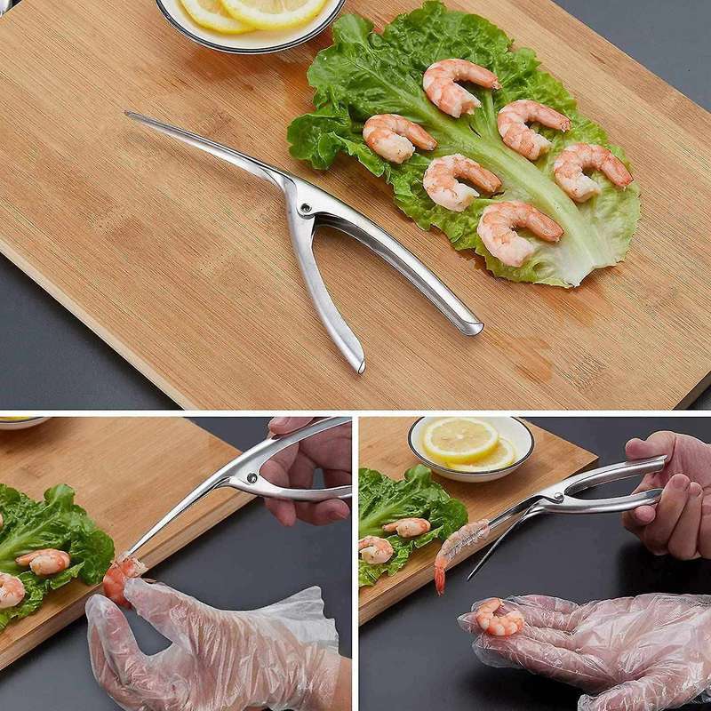 Shrimp Deveiner Tool and Peelers,stainless Steel Shrimp Cleaner Knife Prawn Peeler Shrimp Deveiner