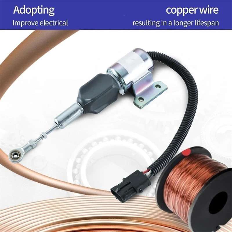 Shut Off Solenoid Compatible for 4BT 5.9L 6BT 5.9L R130 R170 3932529 Engine Reliable Shutdown Contr