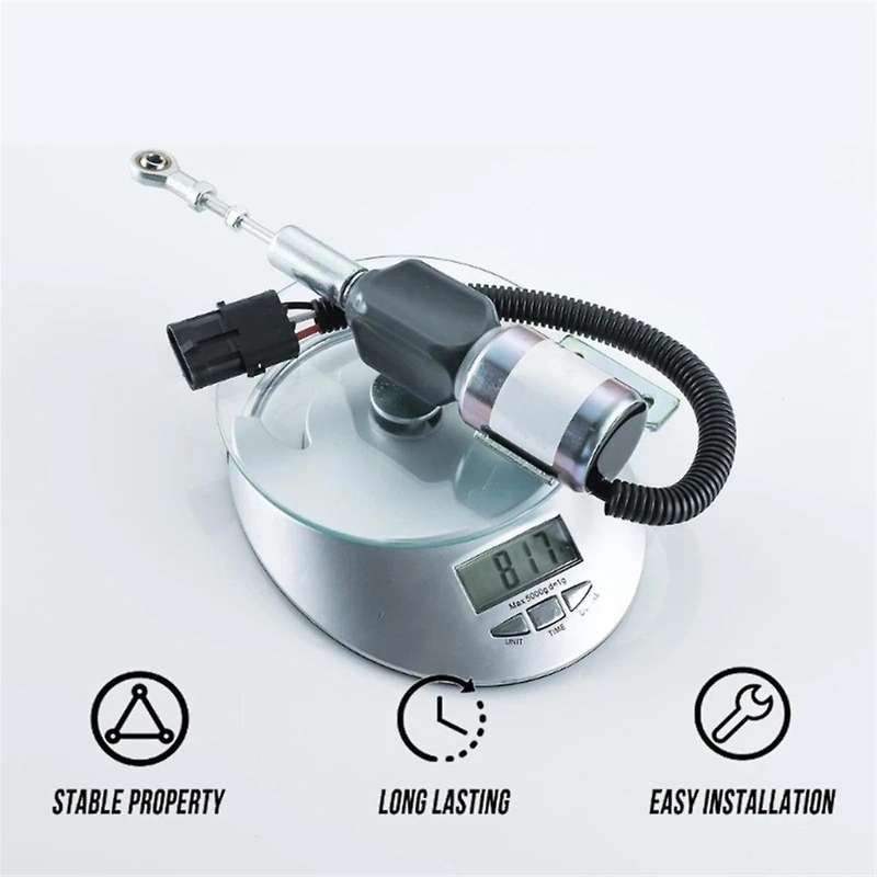 Shut Off Solenoid Compatible for 4BT 5.9L 6BT 5.9L R130 R170 3932529 Engine Reliable Shutdown Contr