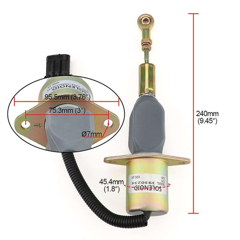 Shutoff Solenoid 3930234 Fit for 6BT,6CT Engines 24V