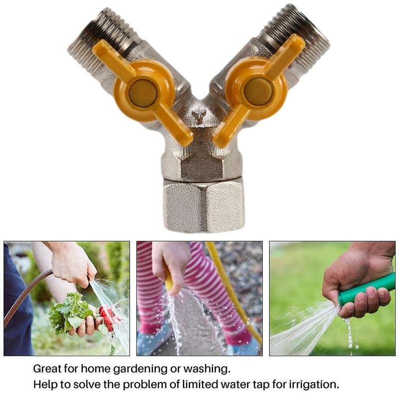 Shut Off Valve Shower Diverter 3 Way Diverter Valve for Shower Arm, Brushed