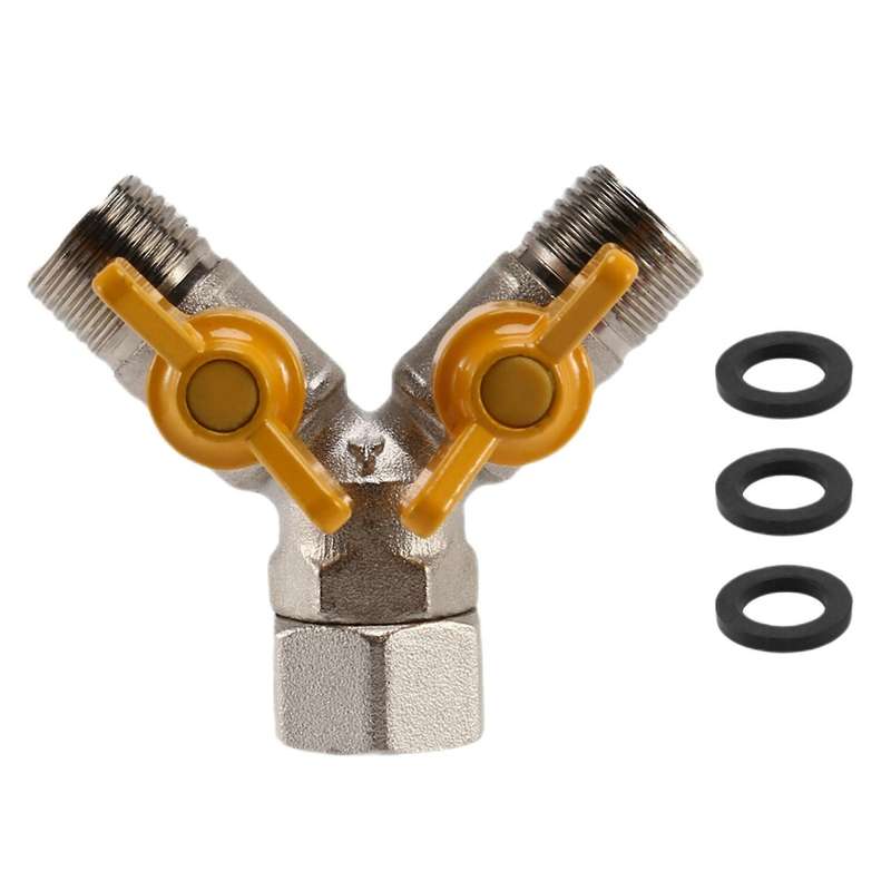 Shut Off Valve Shower Diverter 3 Way Diverter Valve for Shower Arm, Brushed
