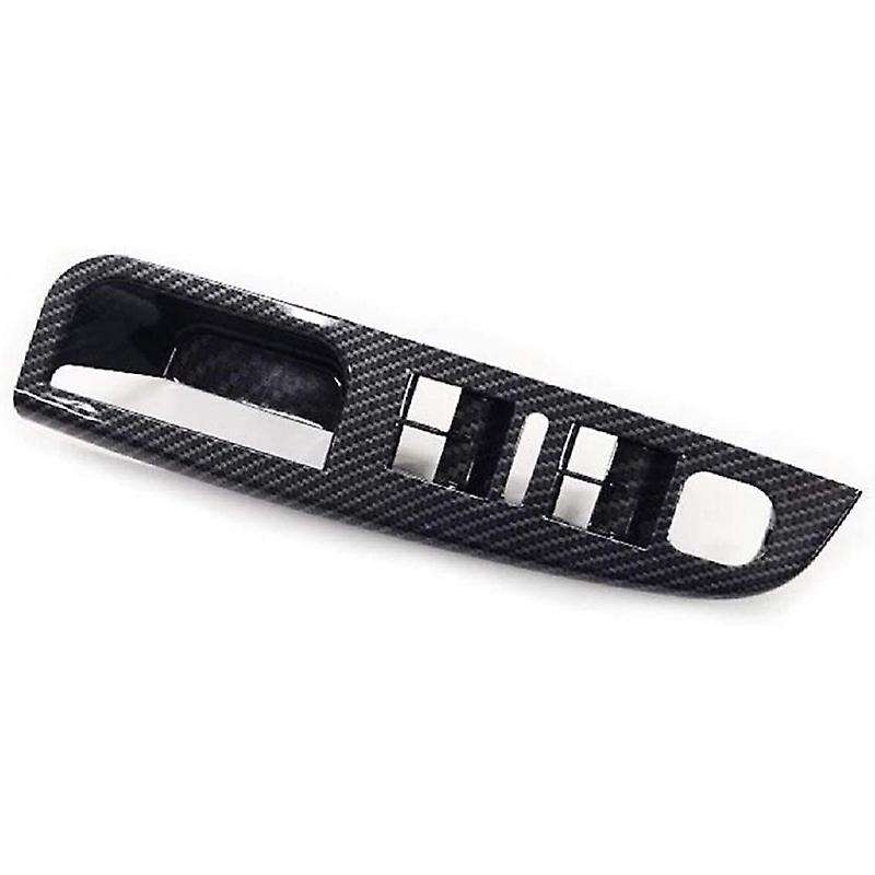 Side Grab Handle Carbon Fiber Door Switch Control Panel Cover Trims Frame for MK5 Golf 5 2005-2009