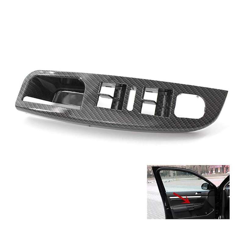 Side Grab Handle Carbon Fiber Door Switch Control Panel Cover Trims Frame for MK5 Golf 5 2005-2009