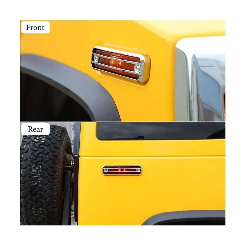 Side Marker Guard Trim Side Light Protector Cover for H2 2003-2009 Accessories - 4 Pack