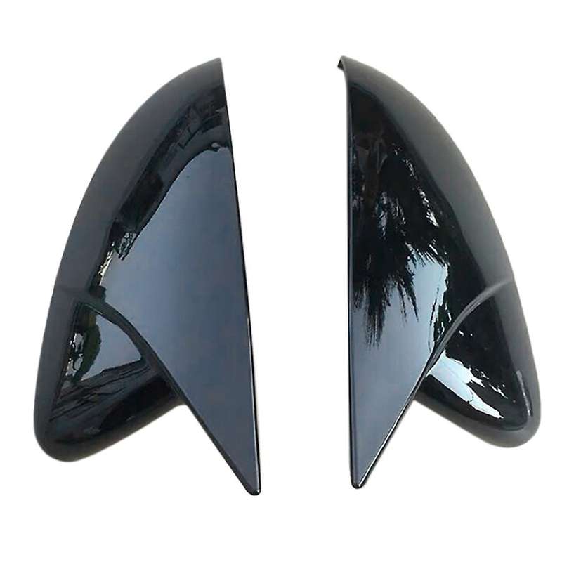 Side Mirror Cover, for 2010-2018 Door Side Wing Rearview Mirror Cover Trim with Indicator, Glossy Bl