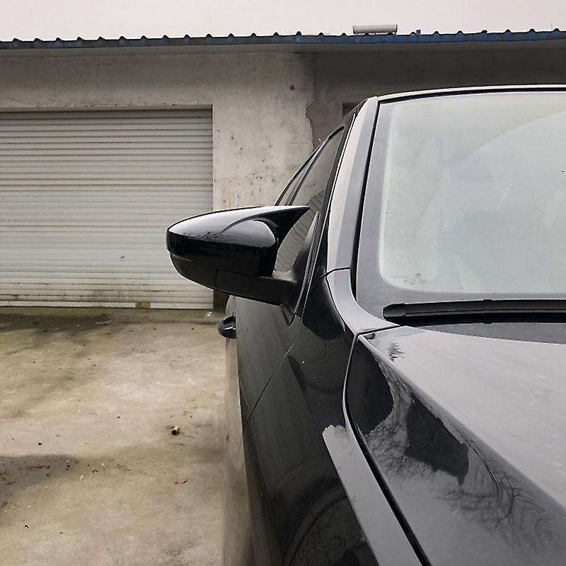 Side Mirror Cover, for 2010-2018 Door Side Wing Rearview Mirror Cover Trim with Indicator, Glossy Bl