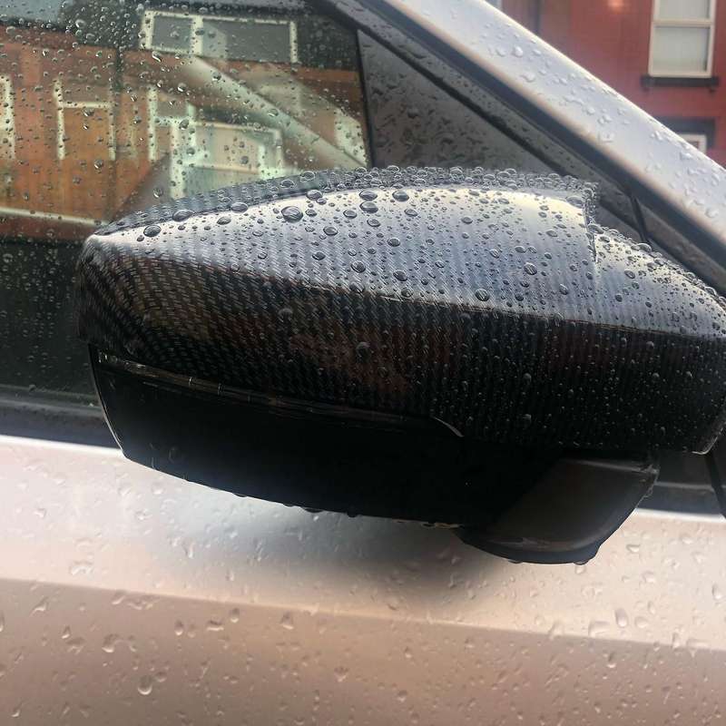 Side Mirror Cover, for 2010-2018 Door Side Wing Rearview Mirror Cover Trim with Indicator, Glossy Bl