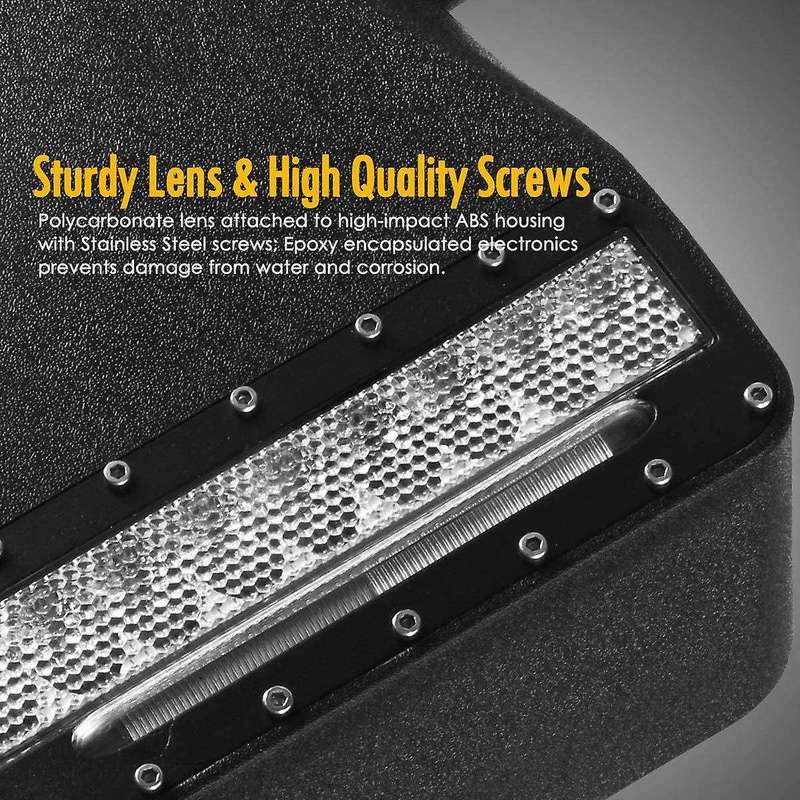 Side Mirror Housing Rearview Mirror Housing Side with Yellow Turn Signal Lights Switch for JK 2007-2