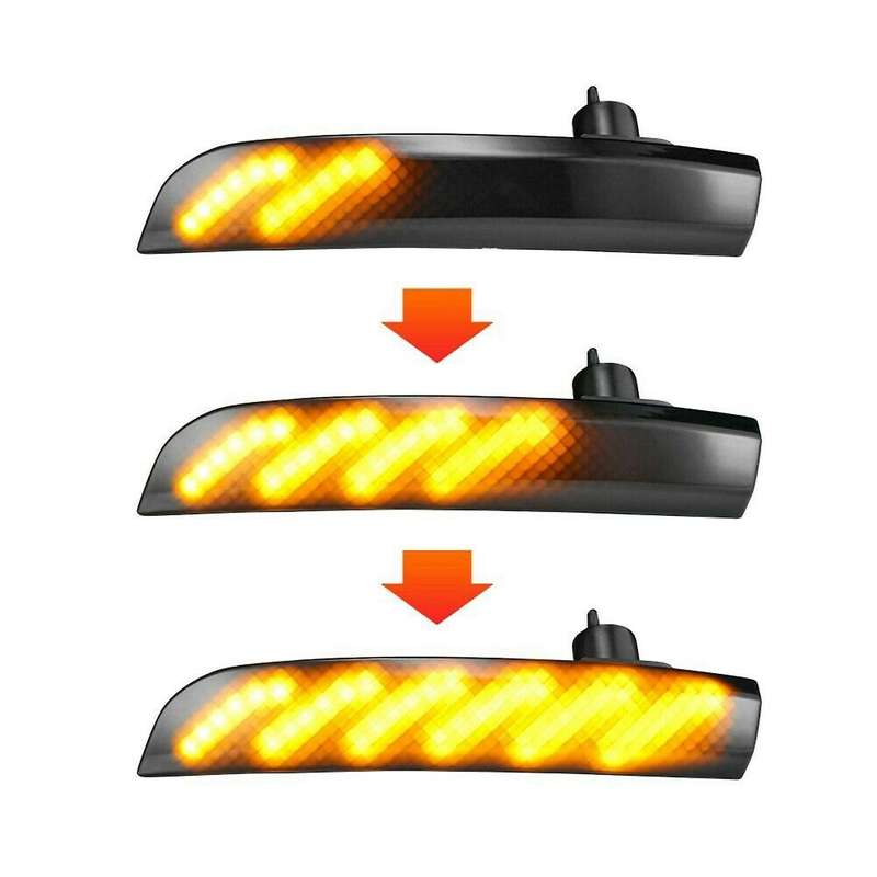 Side Mirror Indicator Dynamic LED Turn Signal Lights Flowing Blinker Repeater Light for Kuga 2013-20