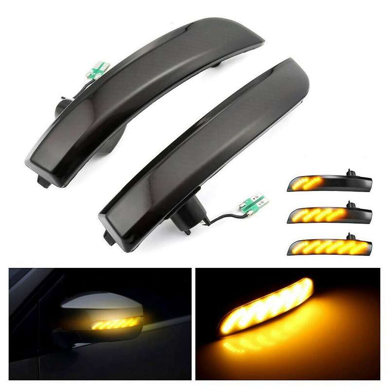 Side Mirror Indicator Dynamic LED Turn Signal Lights Flowing Blinker Repeater Light for Kuga 2013-20