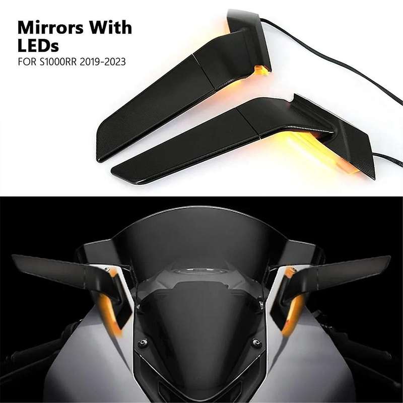 Side Mirrors with LED Turn Signal Indicator Motorcycle Rearview Mirror for S1000RR S1000 RR S1000rr