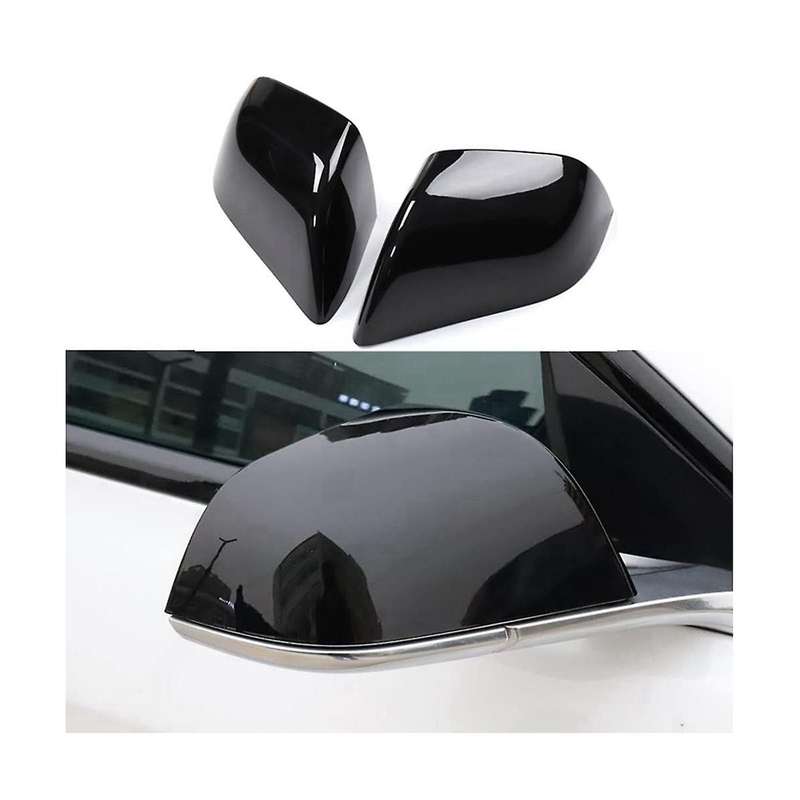 Side Rearview Mirror Cover for 2021 2022 Exterior Accessories, ABS Black