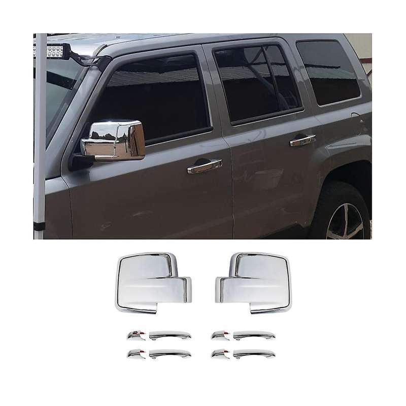 Side Rearview Mirror Cover Shell Trim + Door Handle Cover Decoration for Patriot 2011-2016 Car Acces