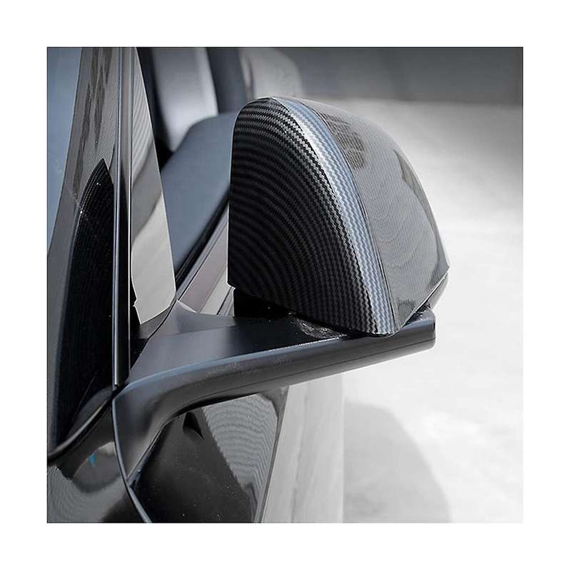 Side Rearview Mirror Cover Trim for 2021 2022 Model Y Exterior Accessories, Abs Gloss Carbon Fiber