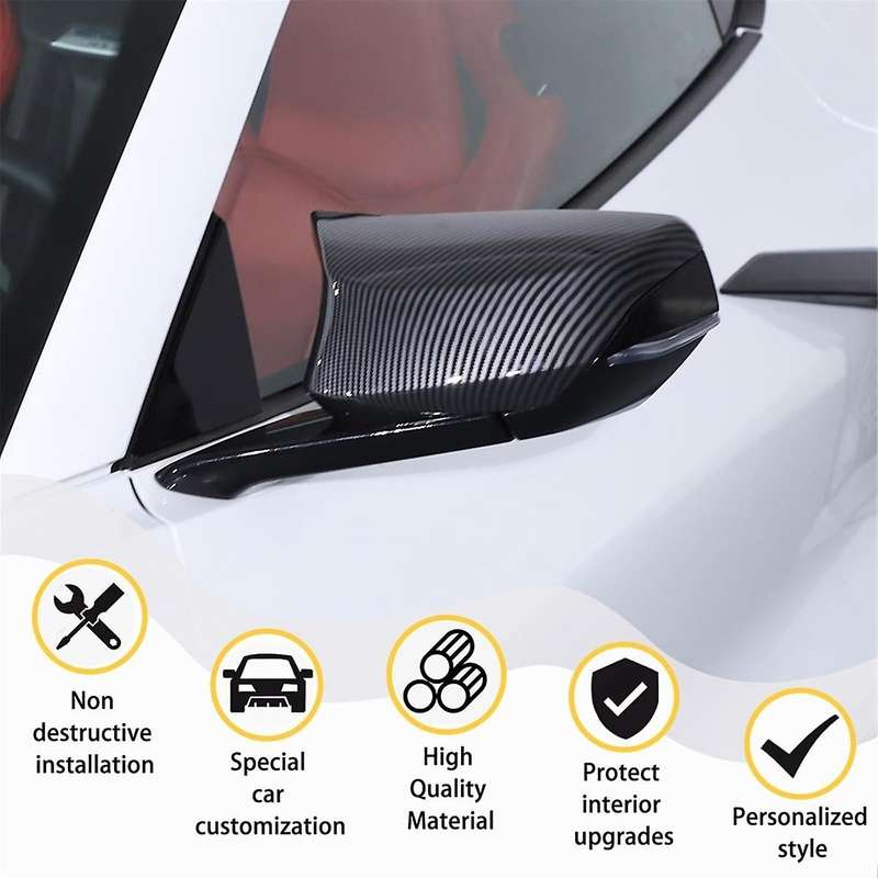 Side Rearview Mirror Guard Cover Trim for C8 Z51 Z06 2020-2023 Accessories Carbon Fiber