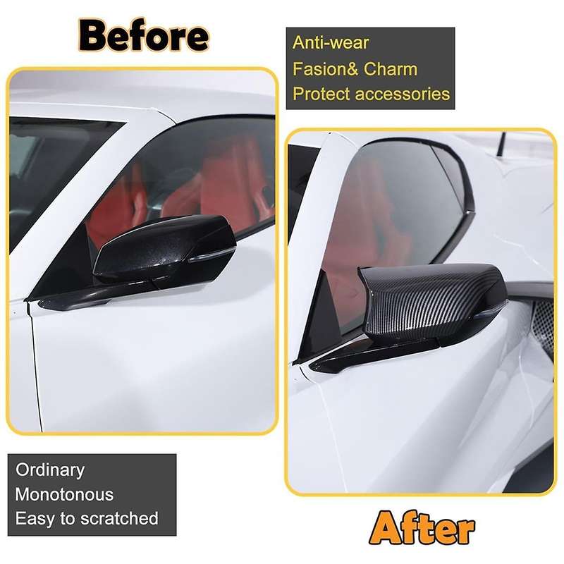 Side Rearview Mirror Guard Cover Trim for C8 Z51 Z06 2020-2023 Accessories Carbon Fiber