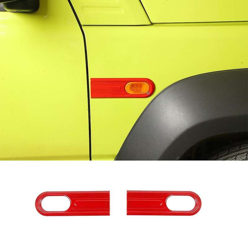 Side Turn Signal Light Lamp Decoration Cover Trim for Jimny 2019 2020 2021 Car Accessories (Red)