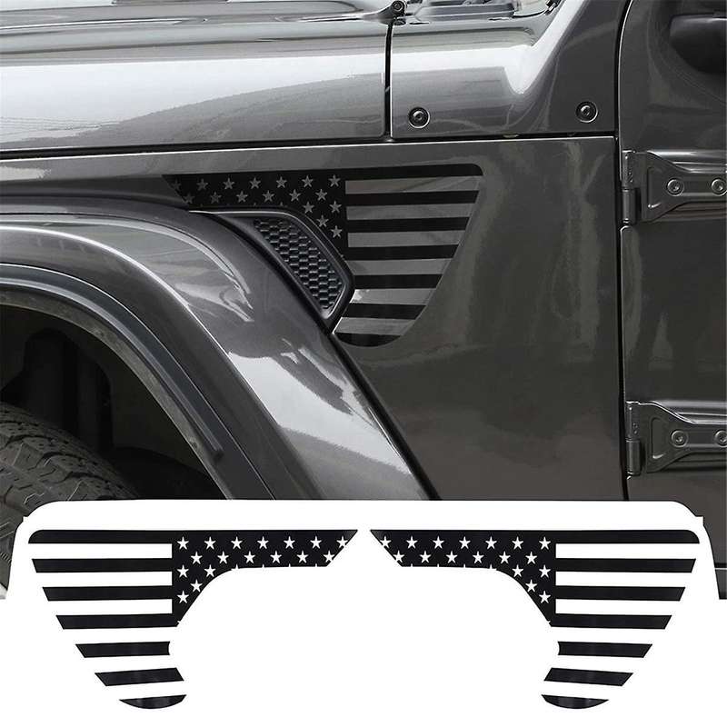 Side Vent Sticker Cover Decals Trim Black for Jl Jlu 2018-2022 Jt 2020-2022