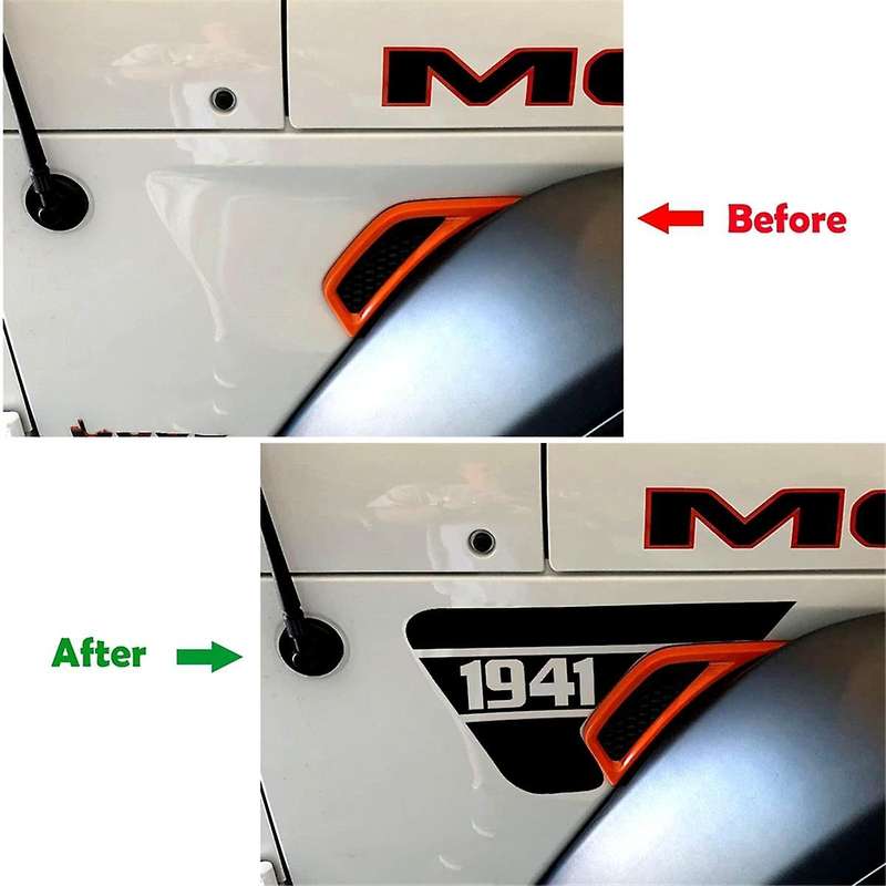 Side Vent 1941 Decals, Precut Black PVC Sticker for JL / JT 2018-2024