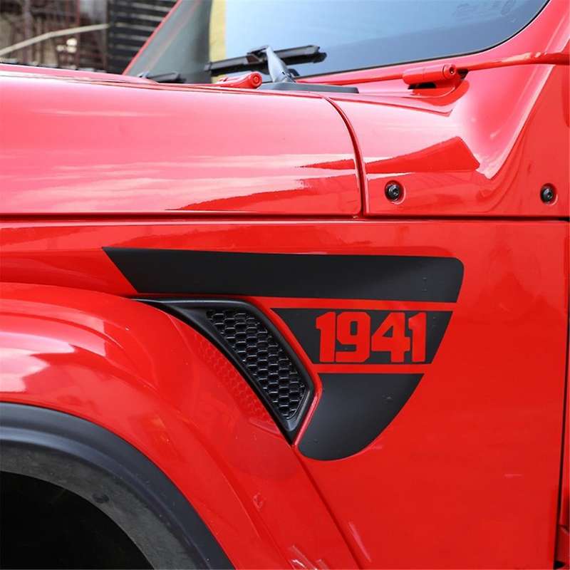 Side Vent 1941 Decals, Precut Black PVC Sticker for JL / JT 2018-2024