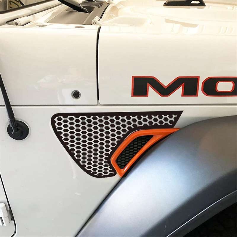 Side Vent Honeycomb Decals, Precut Black PVC Sticker for JL / JT 2018-2024