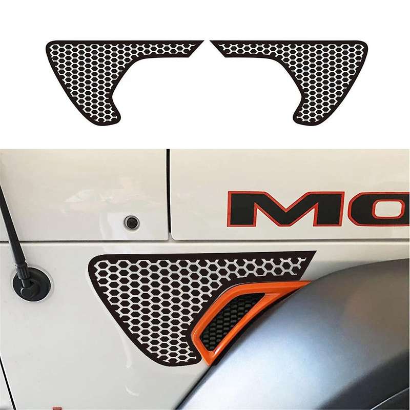 Side Vent Honeycomb Decals, Precut Black PVC Sticker for JL / JT 2018-2024