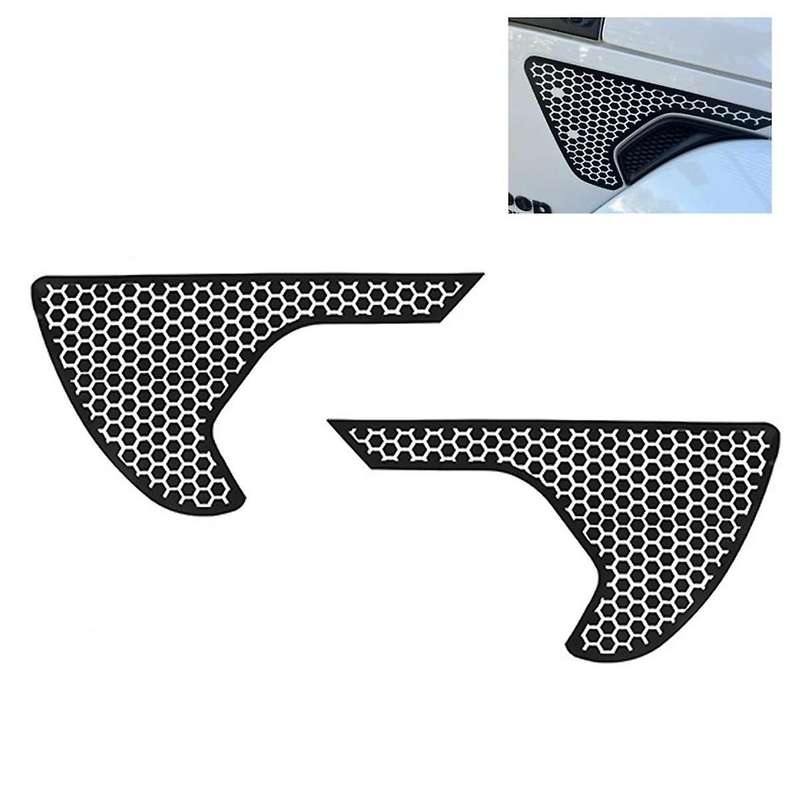 Side Vent Honeycomb Decals, Precut Black PVC Sticker for JL / JT 2018-2024