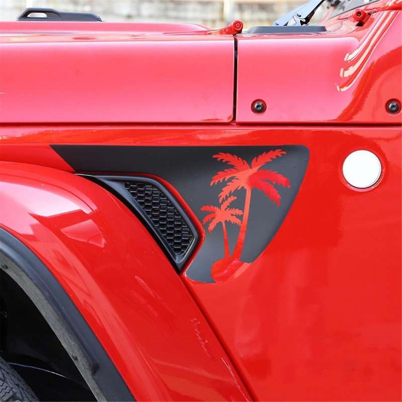 Side Vent Coconut Decals, Precut Black PVC Sticker for JL / JT 2018-2024