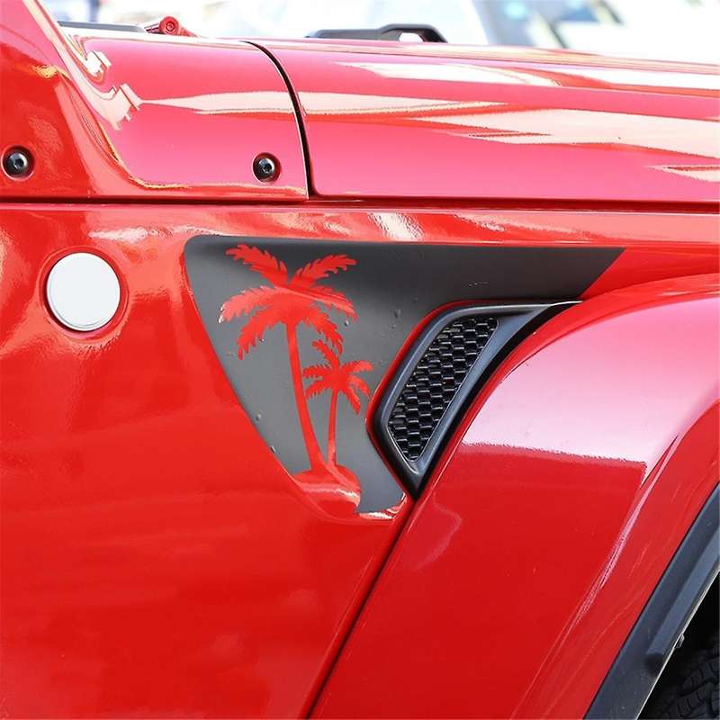 Side Vent Coconut Decals, Precut Black PVC Sticker for JL / JT 2018-2024