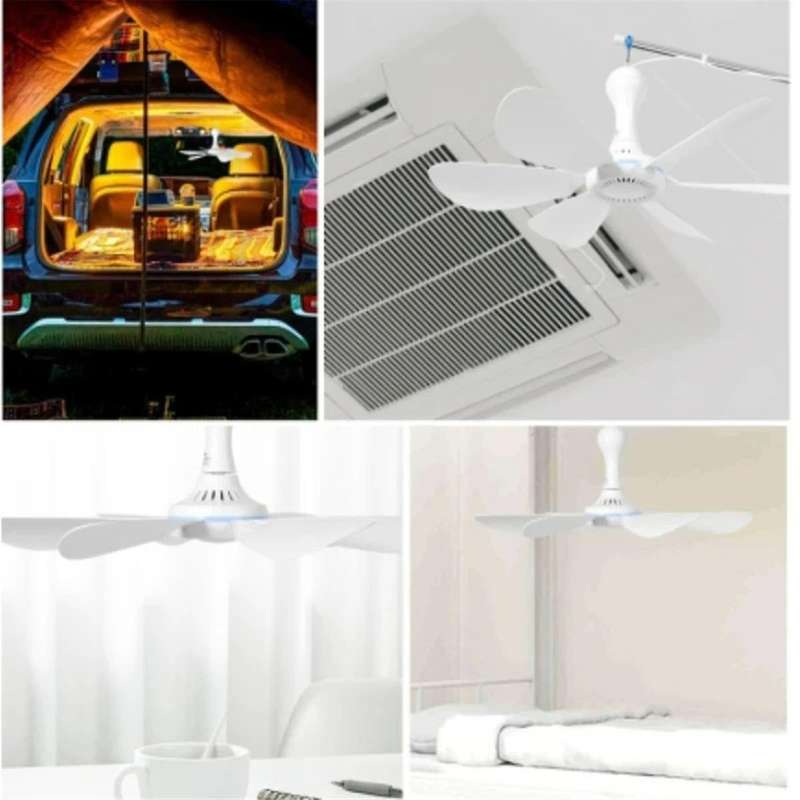 Silent 6 Leaves USB Powered Ceiling Canopy Fan with Remote Control Timing 4 Speed Hanging Fan for C