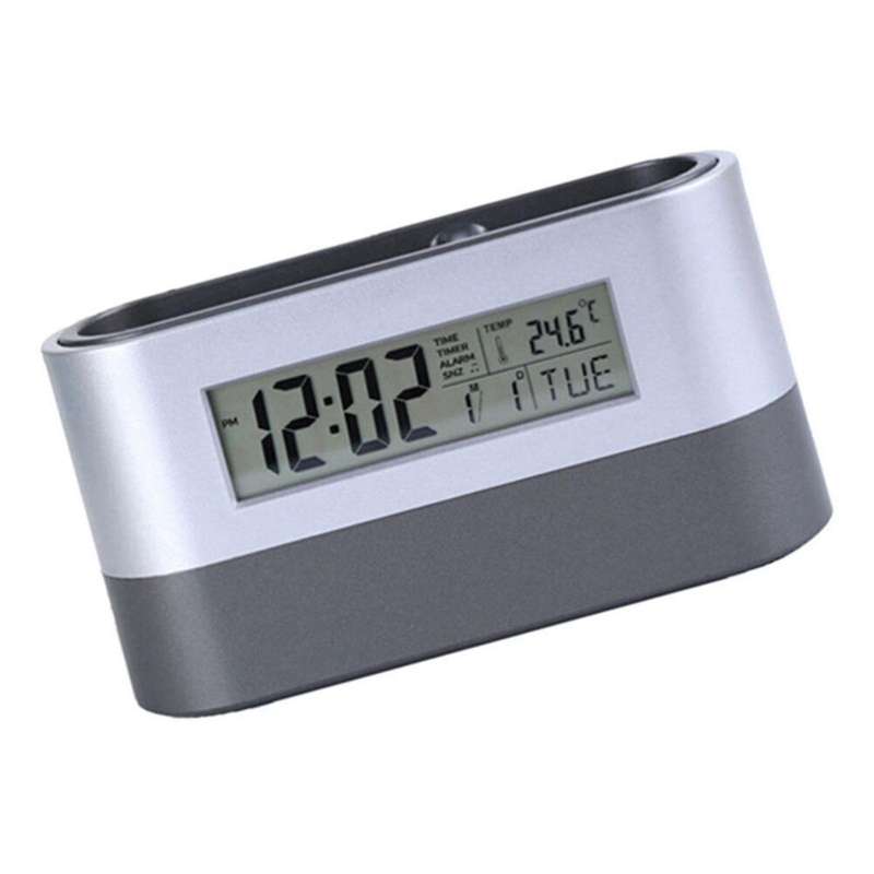Silent Alarm Clock,Table Clock,Electronic Digital Pen Holder,Tools Name Card Holder,Calendar Tempera