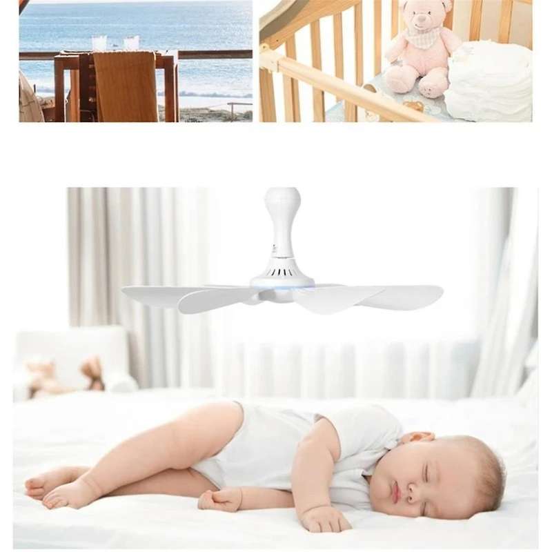 Silent 6 Leaves USB Powered Ceiling Canopy Fan Hanging Fan for Camping Bed Dormitory Tent