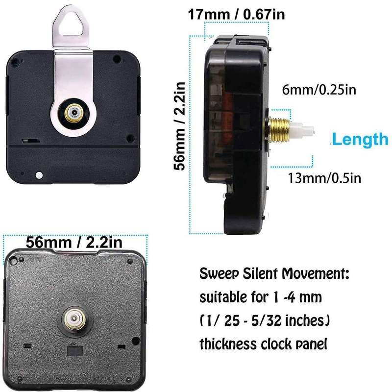 Silent Quartz DIY Wall Clock Motor Kit Movement Mechanism DIY Repair Parts Replacement with 3 Differ