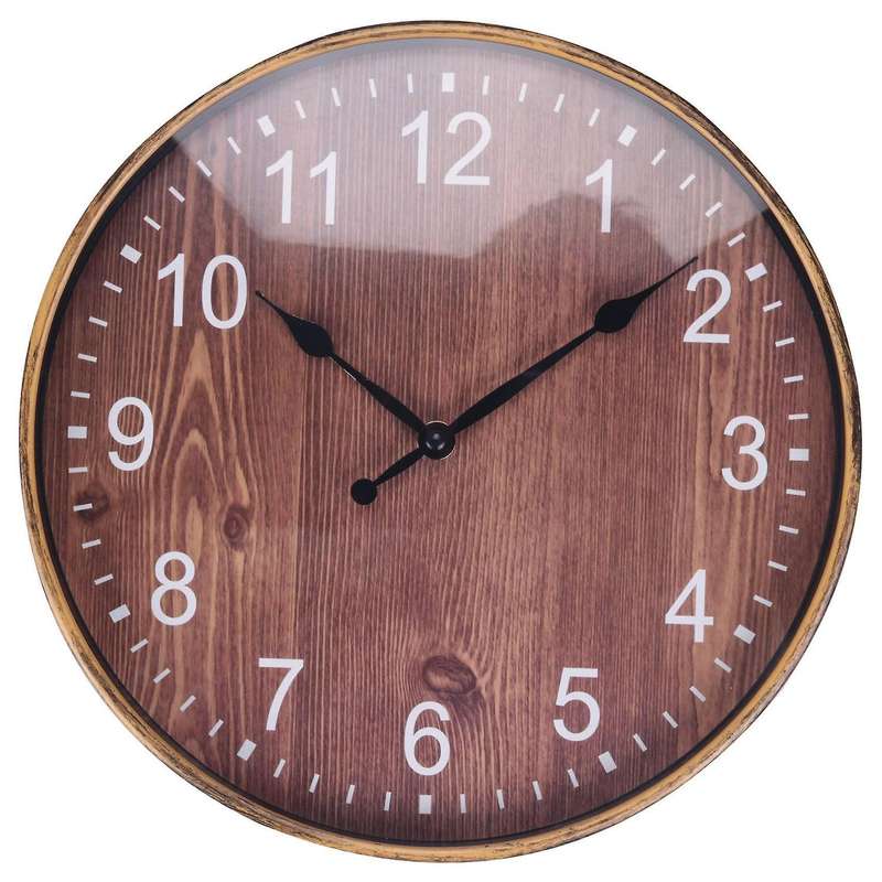 Silent Wood Grain Wall Clock, 3d Retro Wall Clock for /living Room Decoration, 12 Inches