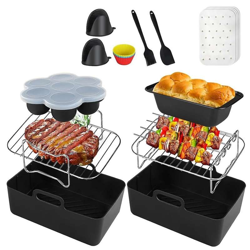 Silicone Air Fryer Liner,air Fryer Accessories for Ninja Dual Af300uk Af400uk Reusable Dual Air Frye