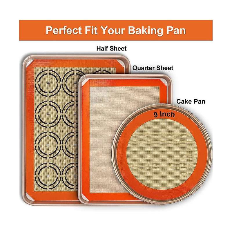 Silicone Baking Mat Sheets Set, Easy Clean &non-stick Food Grade Reusable Baking Mats,for Oven, Mac