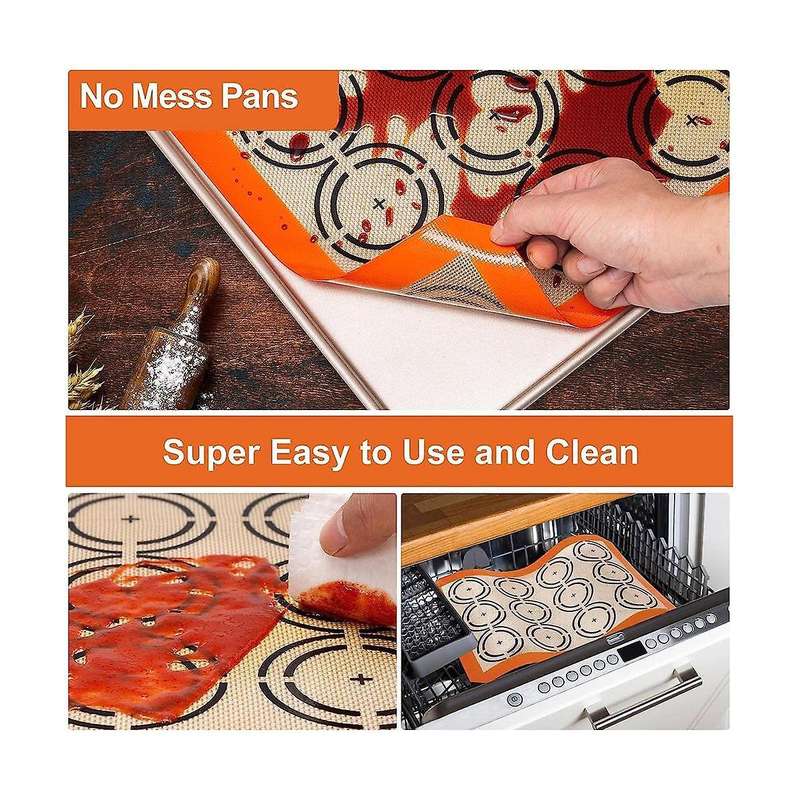 Silicone Baking Mat Sheets Set, Easy Clean &non-stick Food Grade Reusable Baking Mats,for Oven, Mac