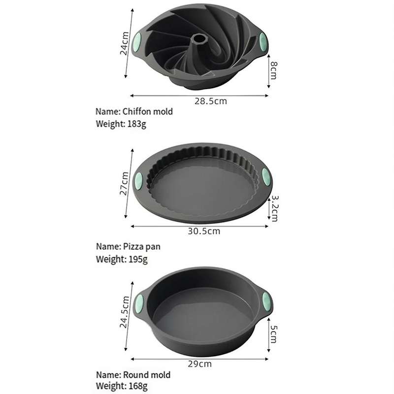 Silicone Cake Mold Home Baking Tool Baking Mold Donut Pizza Plate Chiffon Cake Plate Set Donut Plate