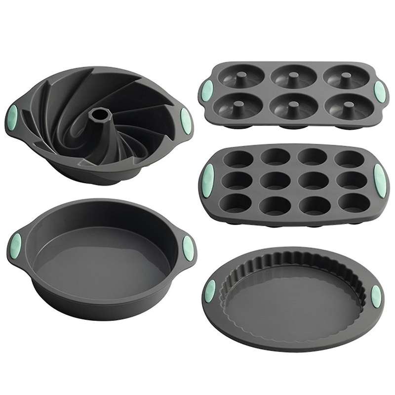 Silicone Cake Mold Home Baking Tool Baking Mold Donut Pizza Plate Chiffon Cake Plate Set Donut Plate