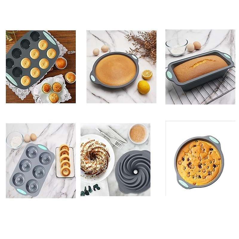 Silicone Bread Muffin Mold Heat-Resistant Oven Tray Non-Stick Kitchen Baking Tray Cake Pan Set Cake