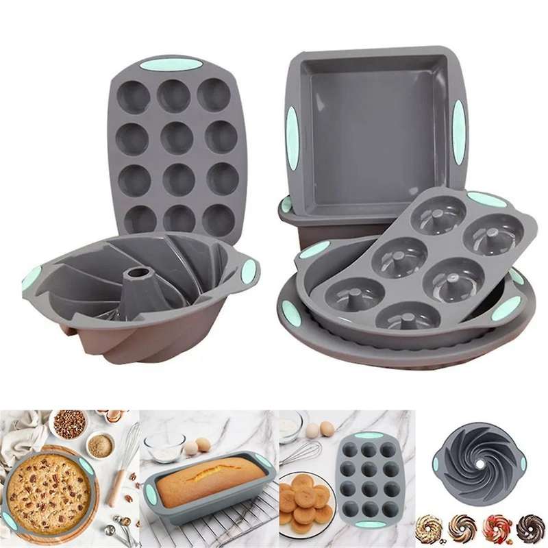 Silicone Bread Muffin Mold Heat-Resistant Oven Tray Non-Stick Kitchen Baking Tray Cake Pan Set Cake