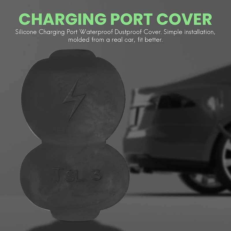 Silicone Charging Port Cover Compatible Tesla Model 3 17-20 Model Version