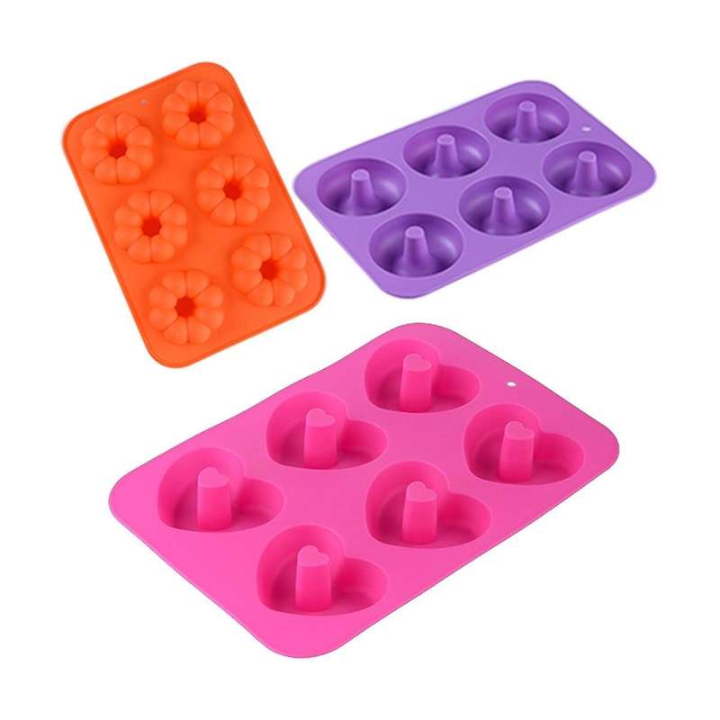 Silicone Donut Pan, Just Pop-out, Non Stick Doughnuts Baking Pans for Donuts, Muffin, Cake Biscuit