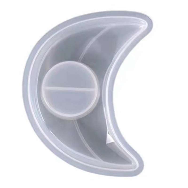 Silicone Candle Holder Storage Mold DIY Moon Crystal Epoxy Resin Casting Mold Home Decoration Table