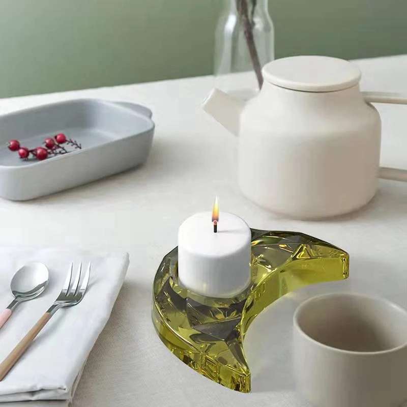 Silicone Candle Holder Storage Mold DIY Moon Crystal Epoxy Resin Casting Mold Home Decoration Table
