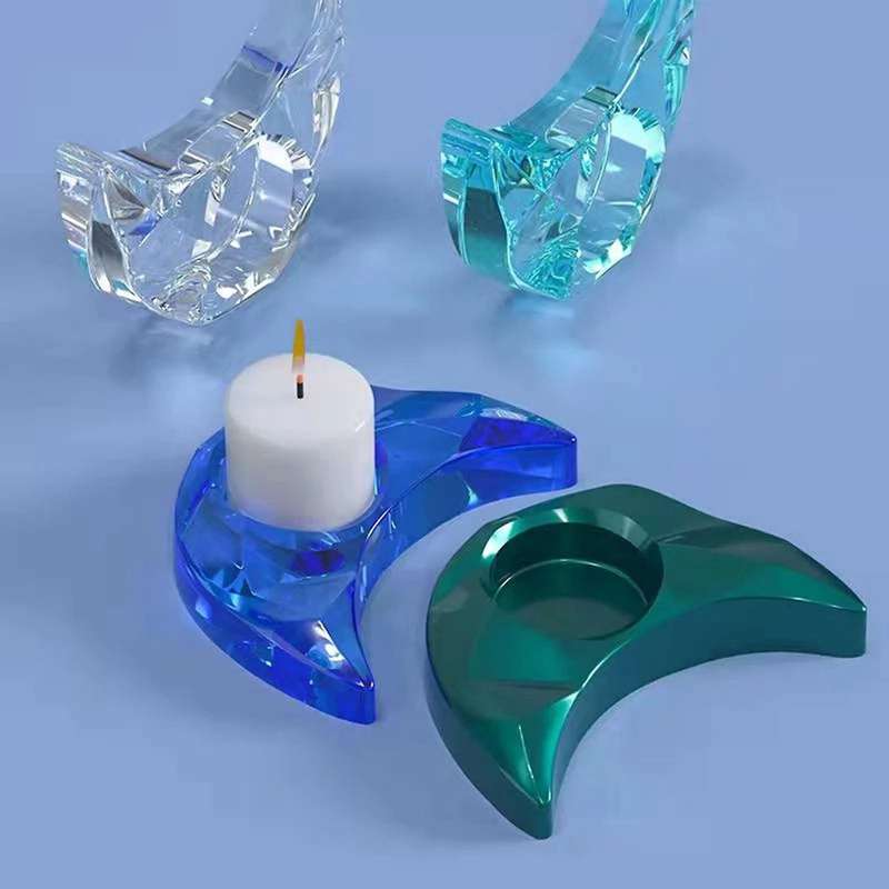 Silicone Candle Holder Storage Mold DIY Moon Crystal Epoxy Resin Casting Mold Home Decoration Table
